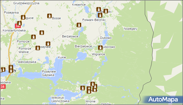 mapa Wigrańce, Wigrańce na mapie Targeo