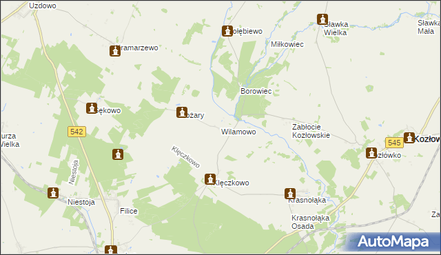 mapa Wilamowo gmina Działdowo, Wilamowo gmina Działdowo na mapie Targeo