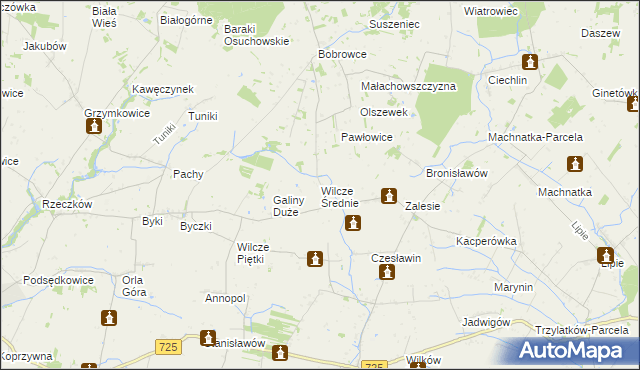 mapa Wilcze Średnie, Wilcze Średnie na mapie Targeo