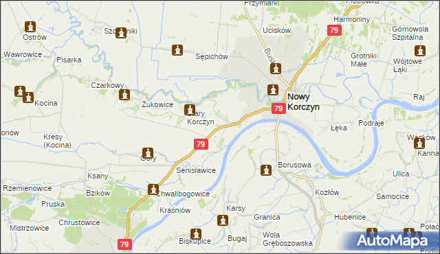 mapa Winiary Dolne, Winiary Dolne na mapie Targeo