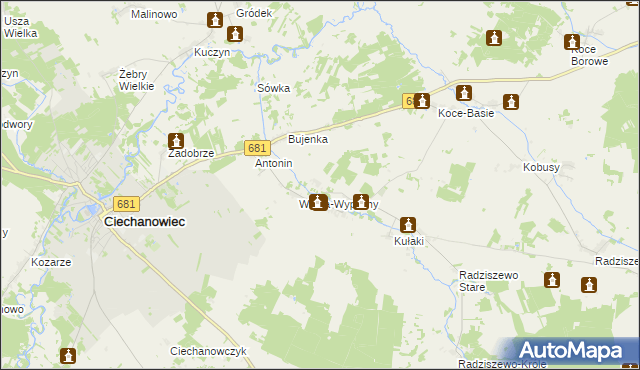 mapa Winna-Wilki, Winna-Wilki na mapie Targeo