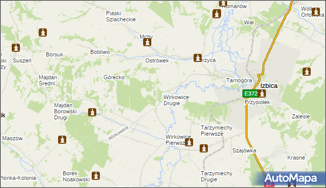 mapa Wirkowice Drugie, Wirkowice Drugie na mapie Targeo