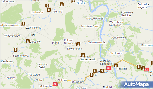 mapa Wirów gmina Jabłonna Lacka, Wirów gmina Jabłonna Lacka na mapie Targeo