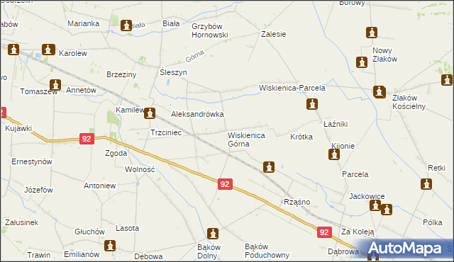 mapa Wiskienica Górna, Wiskienica Górna na mapie Targeo