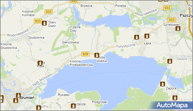 mapa Wisła Wielka, Wisła Wielka na mapie Targeo