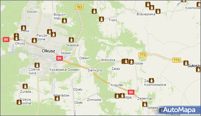 mapa Wiśliczka, Wiśliczka na mapie Targeo