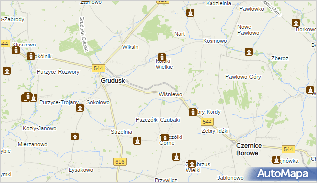 mapa Wiśniewo gmina Grudusk, Wiśniewo gmina Grudusk na mapie Targeo