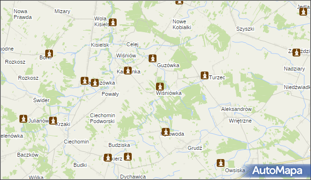 mapa Wiśniówka gmina Stoczek Łukowski, Wiśniówka gmina Stoczek Łukowski na mapie Targeo