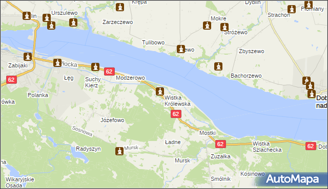 mapa Wistka Królewska, Wistka Królewska na mapie Targeo