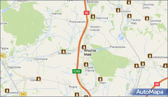 mapa Wisznia Mała, Wisznia Mała na mapie Targeo