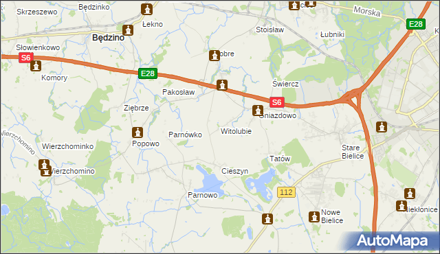 mapa Witolubie, Witolubie na mapie Targeo