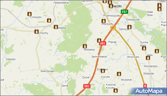 mapa Witówka, Witówka na mapie Targeo