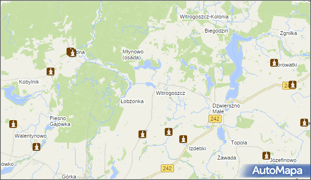 mapa Witrogoszcz, Witrogoszcz na mapie Targeo