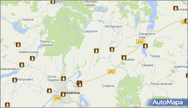 mapa Witrogoszcz-Osada, Witrogoszcz-Osada na mapie Targeo