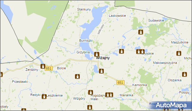 mapa Wiżajny, Wiżajny na mapie Targeo