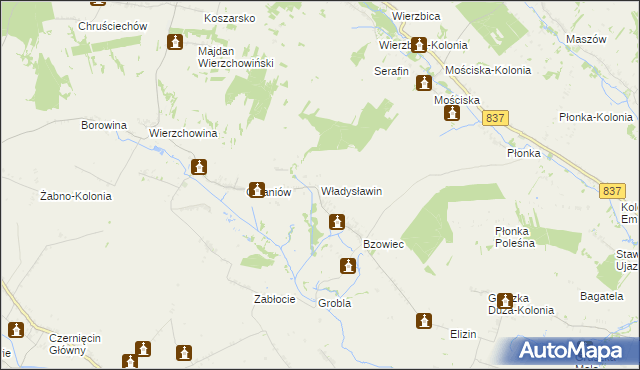 mapa Władysławin, Władysławin na mapie Targeo