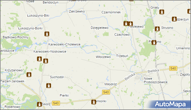 mapa Włoczewo, Włoczewo na mapie Targeo