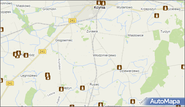 mapa Włodzimierzewo, Włodzimierzewo na mapie Targeo