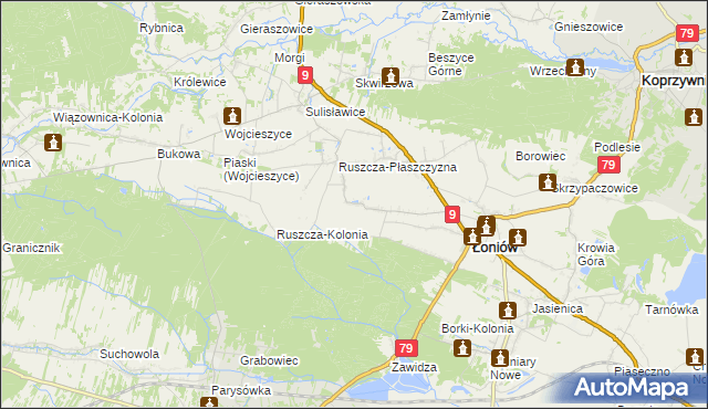 mapa Wnorów, Wnorów na mapie Targeo