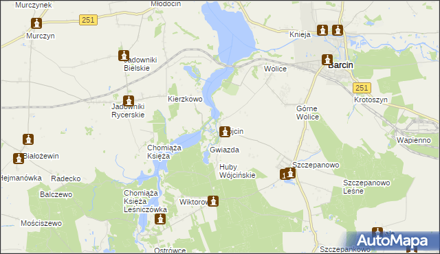 mapa Wójcin gmina Żnin, Wójcin gmina Żnin na mapie Targeo