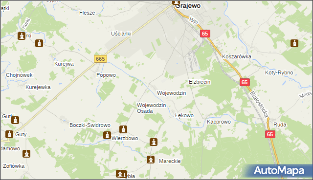 mapa Wojewodzin, Wojewodzin na mapie Targeo