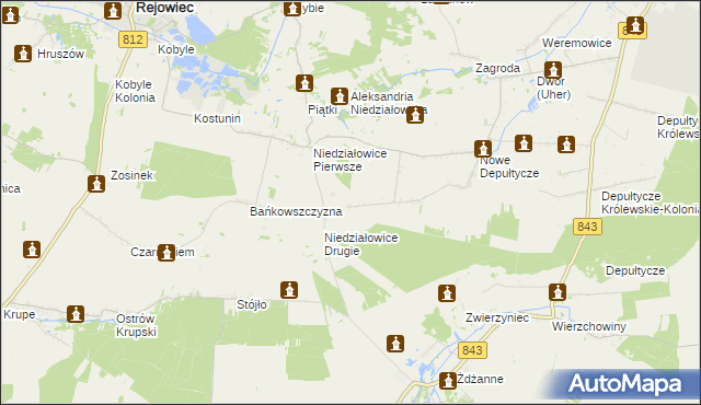 mapa Wojniaki, Wojniaki na mapie Targeo