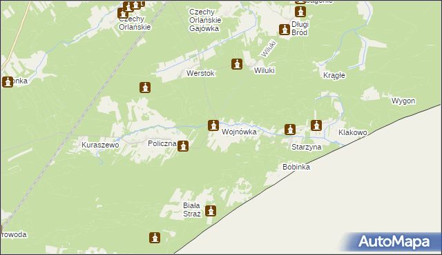 mapa Wojnówka gmina Dubicze Cerkiewne, Wojnówka gmina Dubicze Cerkiewne na mapie Targeo