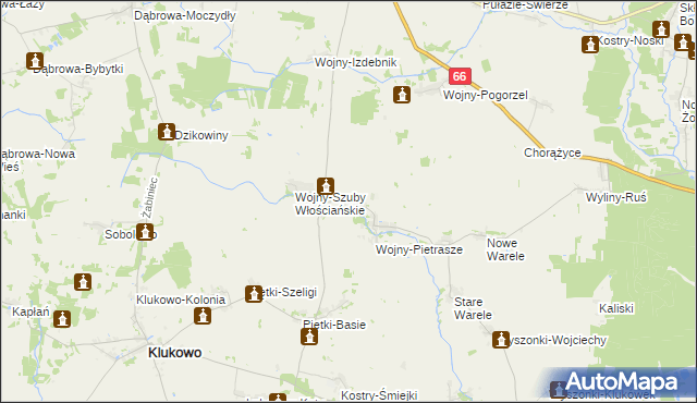 mapa Wojny-Szuby Szlacheckie, Wojny-Szuby Szlacheckie na mapie Targeo