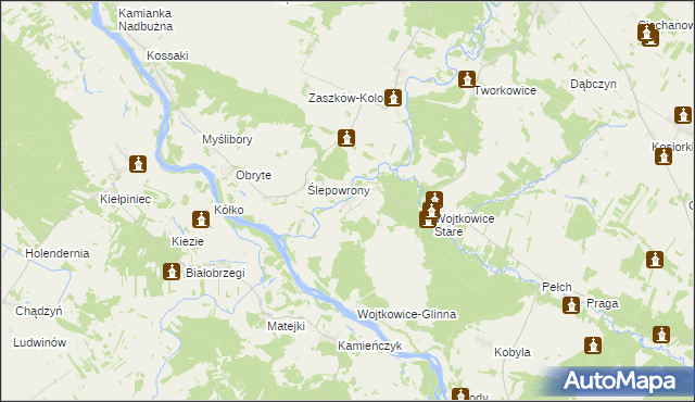 mapa Wojtkowice-Dady, Wojtkowice-Dady na mapie Targeo