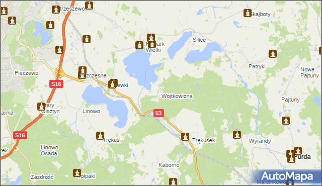 mapa Wojtkowizna, Wojtkowizna na mapie Targeo