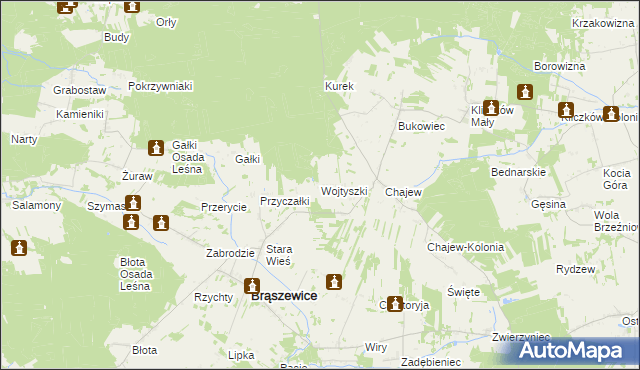 mapa Wojtyszki, Wojtyszki na mapie Targeo