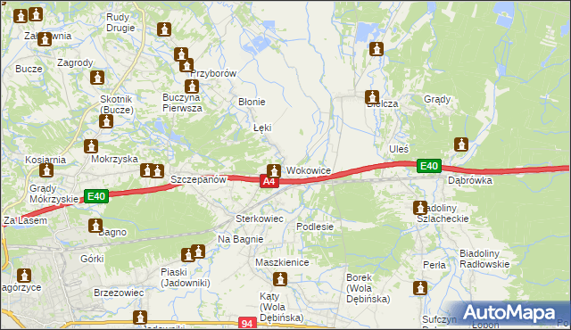 mapa Wokowice, Wokowice na mapie Targeo