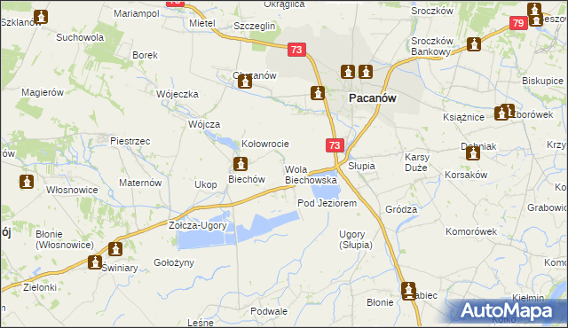 mapa Wola Biechowska, Wola Biechowska na mapie Targeo