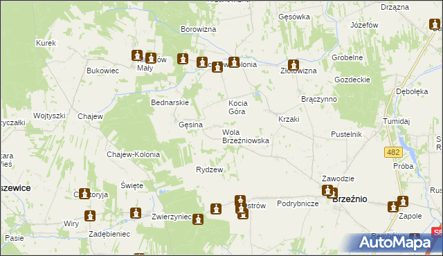 mapa Wola Brzeźniowska, Wola Brzeźniowska na mapie Targeo