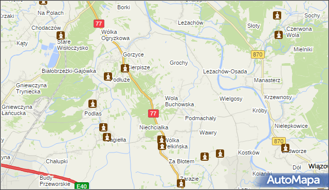 mapa Wola Buchowska, Wola Buchowska na mapie Targeo