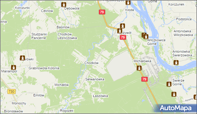 mapa Wola Chodkowska, Wola Chodkowska na mapie Targeo