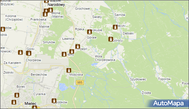 mapa Wola Chorzelowska, Wola Chorzelowska na mapie Targeo