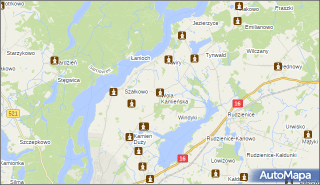 mapa Wola Kamieńska, Wola Kamieńska na mapie Targeo