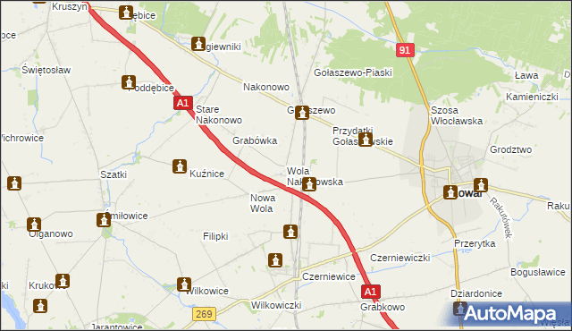 mapa Wola Nakonowska, Wola Nakonowska na mapie Targeo