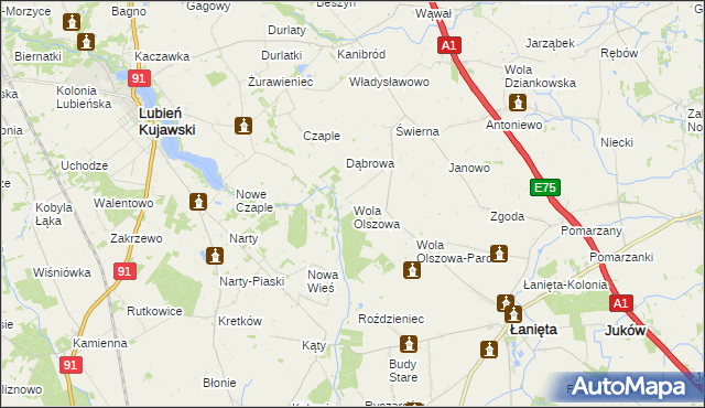 mapa Wola Olszowa, Wola Olszowa na mapie Targeo