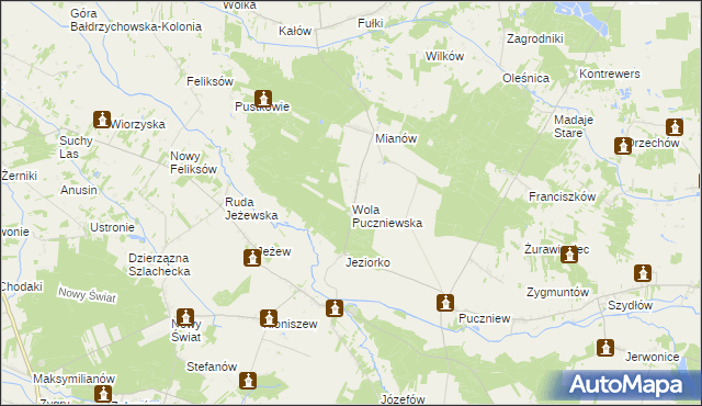 mapa Wola Puczniewska, Wola Puczniewska na mapie Targeo