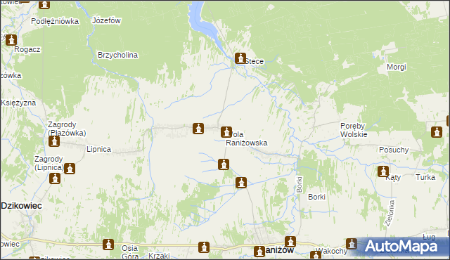 mapa Wola Raniżowska, Wola Raniżowska na mapie Targeo