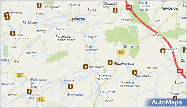 mapa Wola Roźwienicka, Wola Roźwienicka na mapie Targeo