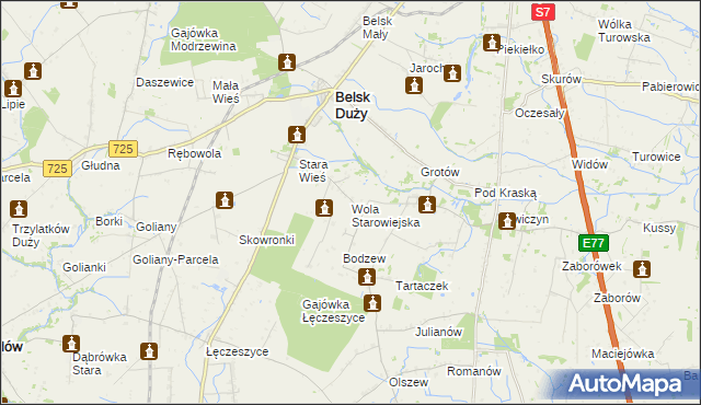 mapa Wola Starowiejska, Wola Starowiejska na mapie Targeo