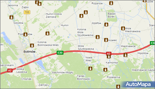 mapa Wola Szydłowiecka, Wola Szydłowiecka na mapie Targeo