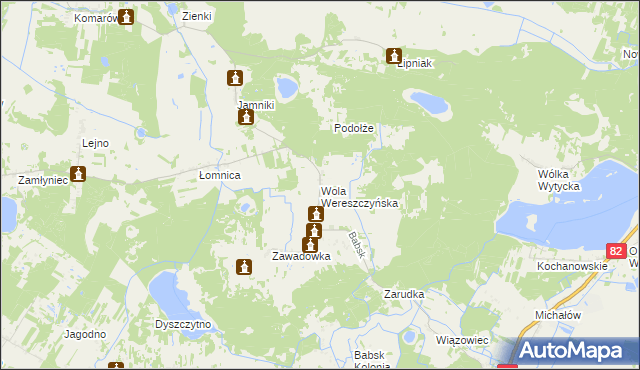 mapa Wola Wereszczyńska, Wola Wereszczyńska na mapie Targeo