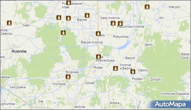 mapa Wola Więcierzowa, Wola Więcierzowa na mapie Targeo