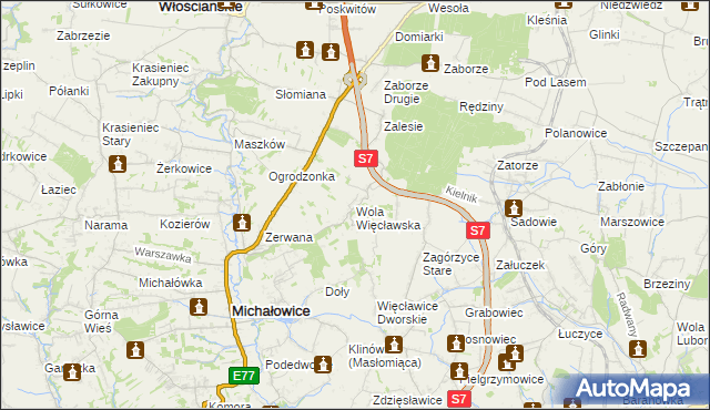 mapa Wola Więcławska, Wola Więcławska na mapie Targeo