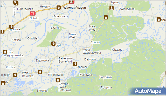 mapa Wola Zabierzowska, Wola Zabierzowska na mapie Targeo