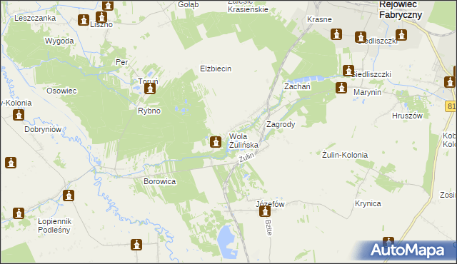 mapa Wola Żulińska, Wola Żulińska na mapie Targeo